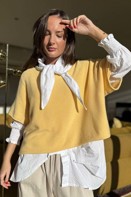 Conrad Layer Knit Custard -